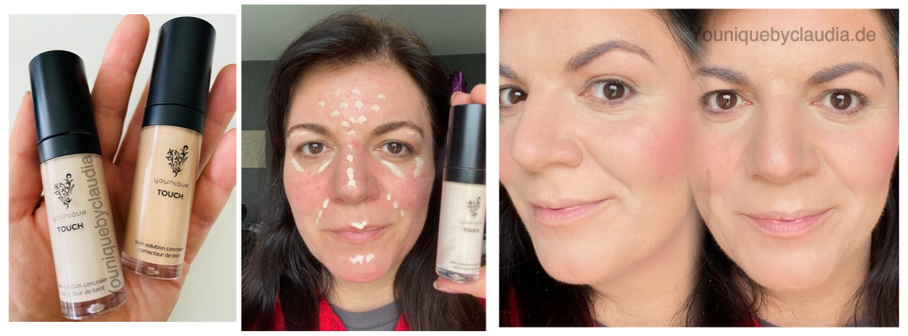 Younique Erfahrungsbericht Concealer Anwendung Tricks vorher nachher