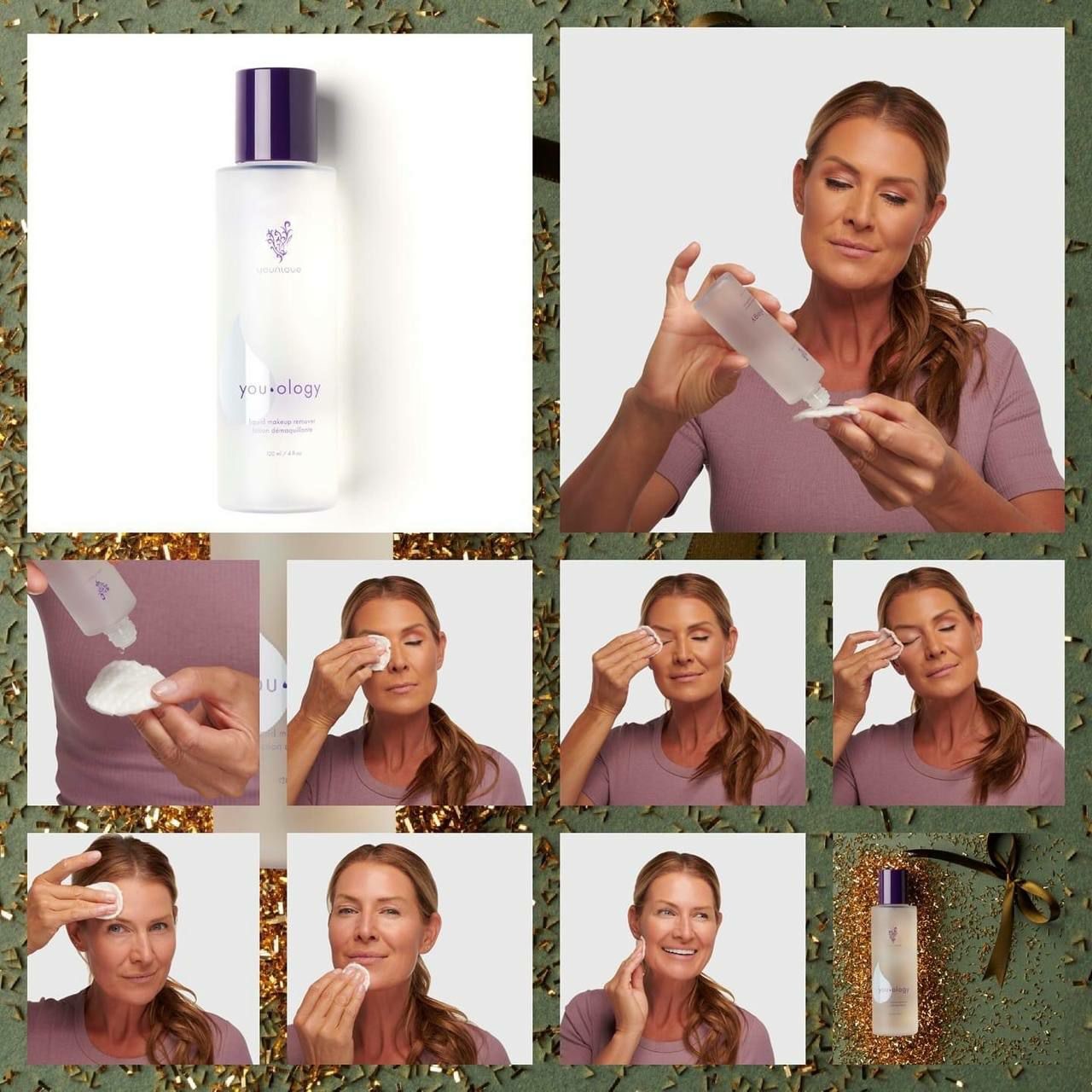 Younique Youology Flüssiger Makeup Entferner Anwendungsschritte