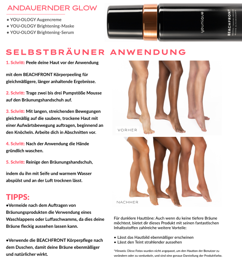 Younique Beachfront Whipping Tanning Mousse Anwendung