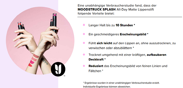 Younique Moodstruck Splash all day matter Lippenstift Vorteile