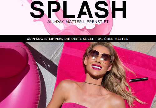 Younique Moodstruck Splash all day matter Lippenstift aufgetragen